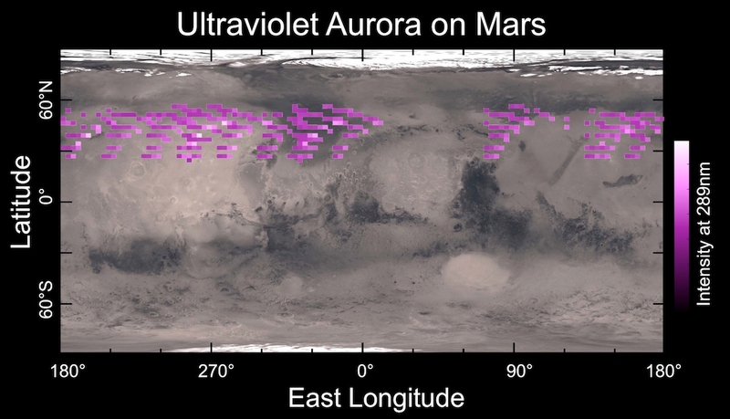 Illustration for article titled Descubren auroras ultravioleta y extrañas nubes de polvo en Marte